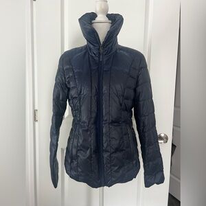 Kenneth Cole Reaction Packable Down w/Side Ruching Navy Blue Women Medium